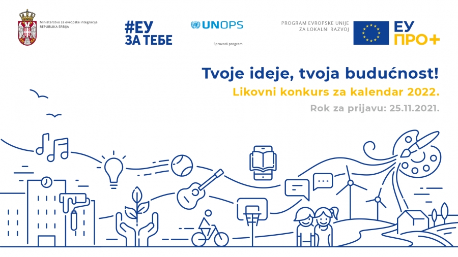 Otvoren likovni konkurs za kalendar EU PRO Plus programa za 2022. godinu „Tvoje ideje, tvoja budućnost“