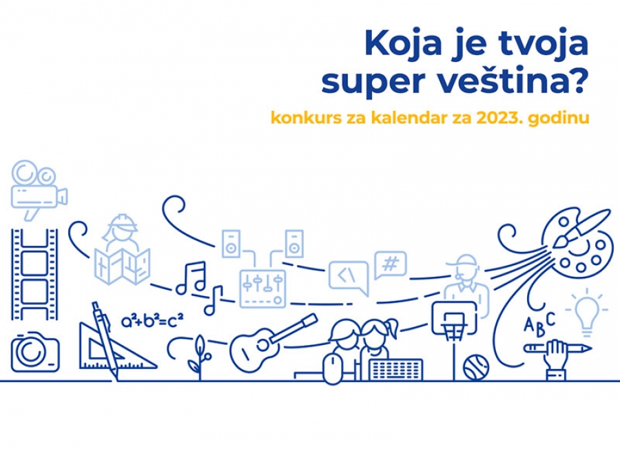 Otvoren likovni konkurs za kalendar EU PRO Plus programa za 2023. godinu „Koja je tvoja super-veština?“